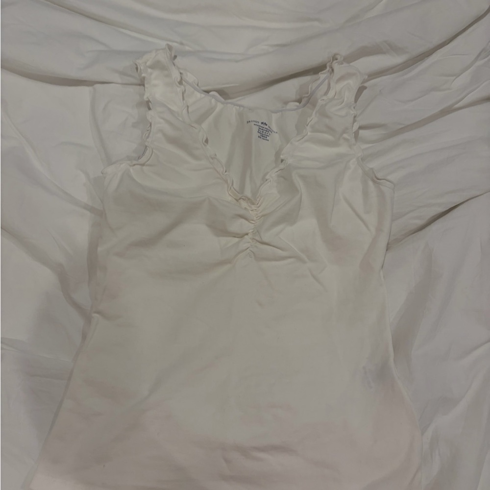 Brandy Melville Cream Ruffle Tank Top